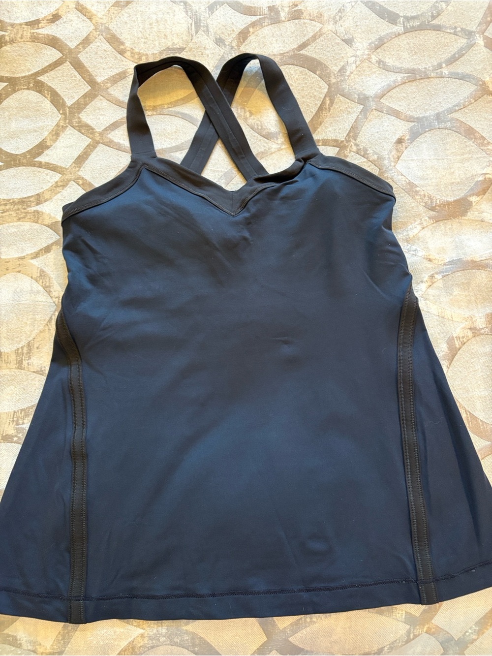 lululemon athletica Black Cross-Strap Tank Top Navy/Black Size S